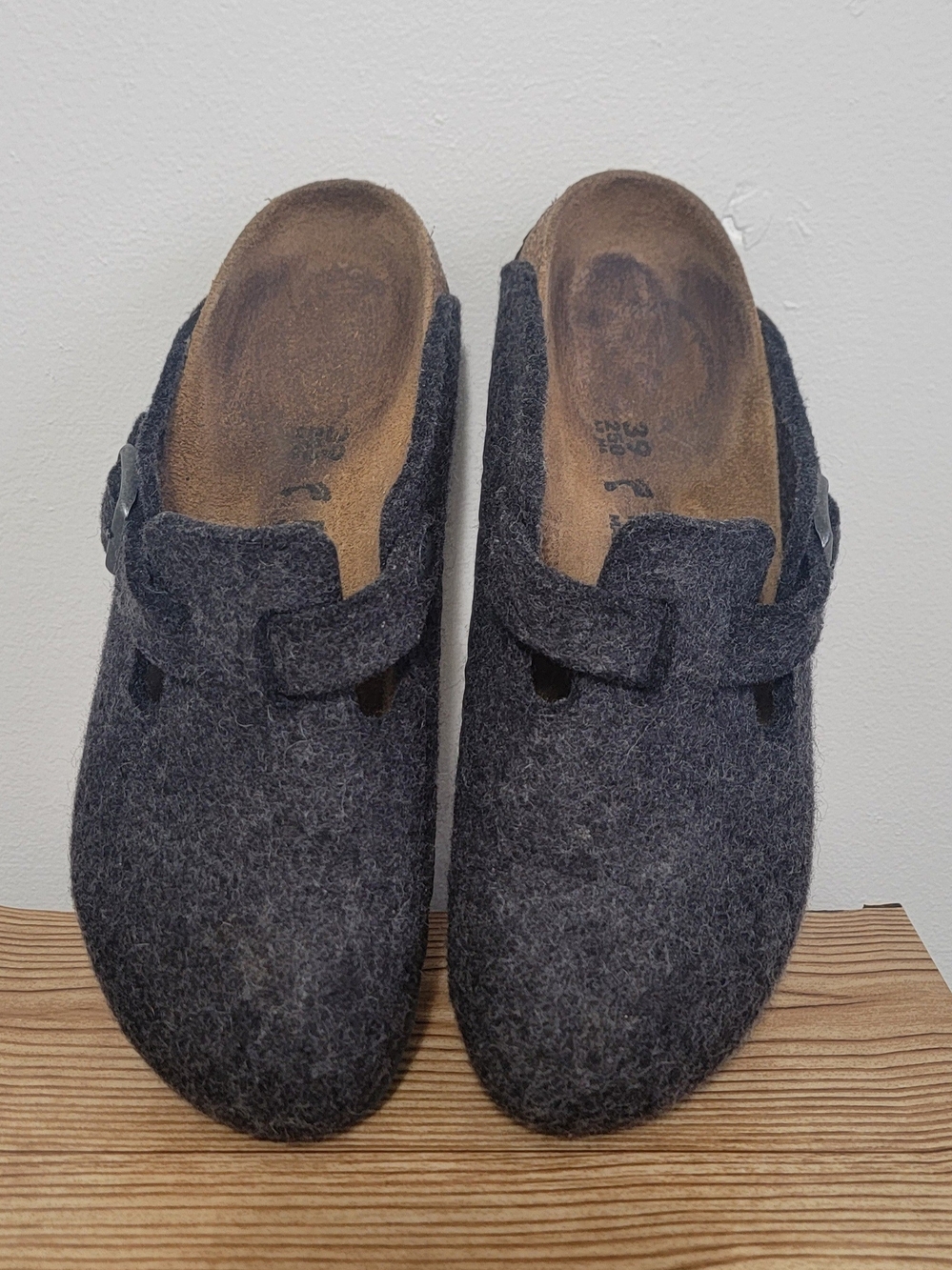 Birkenstock Boston Wool Felt Clogs Gray EU 39